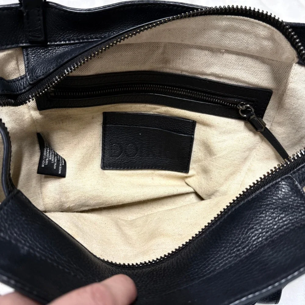 Botkier Trigger Black Pebbled Leather Satchel Bag Gunmetal‎ Hardware Tassels